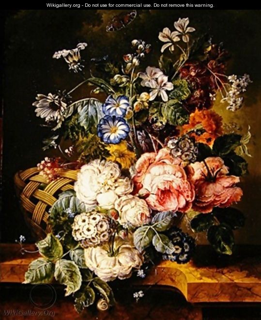 Still life with flowers 1813 - Johannes or Jacobus Linthorst