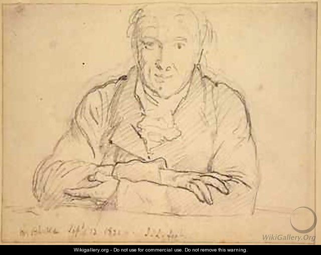 Half length of Blake full face arms crossed 1821 - John Linnell