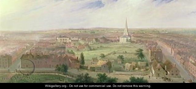 Birmingham from the Dome of St Philips Church 1821 - Samuel Lines