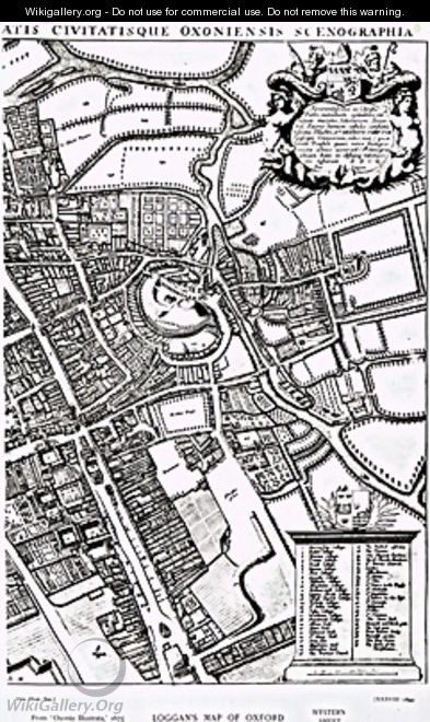 Loggans map of Oxford Western Sheet - David Loggan