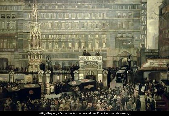 Outside Charing Cross Station July 1916 - J. Hodgson Lobley