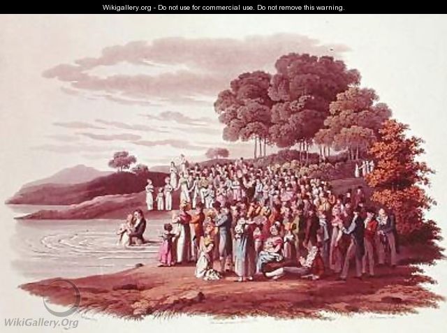 Anabaptist ceremony in North America - (after) Milbert, Jacques