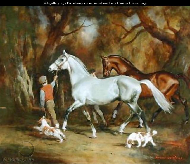 Leading Ponies - H. Raoul Millais