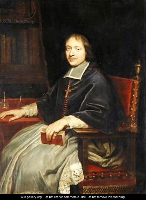 Portrait of a Cleric said to be Jean Francois Paul de Gondi - Pierre Mignard