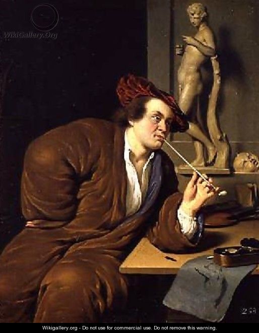 Smoker possibly a self portrait 1688 - Frans van Mieris