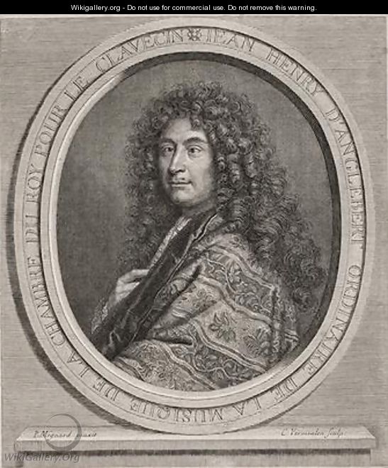 Jean-Henri DAnglebert 1635-91 engraved by Cornelius Vermeulen 1642-92 - (after) Mignard, Paul