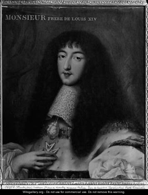 Portrait of Philippe 1640-1701 Duc dOrleans - Pierre Mignard