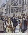 Strike in Paris building site protected by the army illustration from Le Petit Journal Supplement illustre 23rd October 1898 - P.H.G.V. Michel