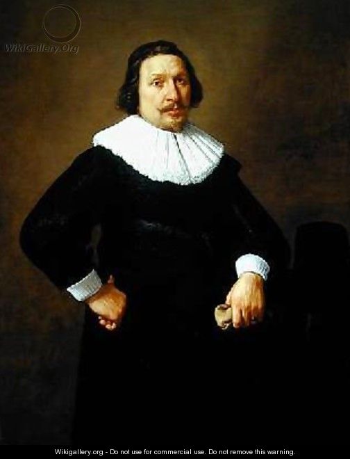 Portrait of a man holding a glove 1648 - Claes Cornelisz Moeyaert