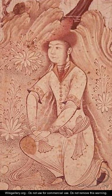 Girl with a fur bonnet Qazvin School Safavid Dynasty - Mohammedi