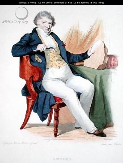 Georges Cuvier 1769-1832 illustration from Le Plutarque Francais - Lizinska-Aimee-Zoe de Mirbel