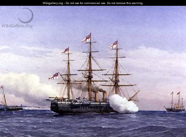 HMS Bacchante with HM Yacht Osborne 1883 - William Frederick Mitchell