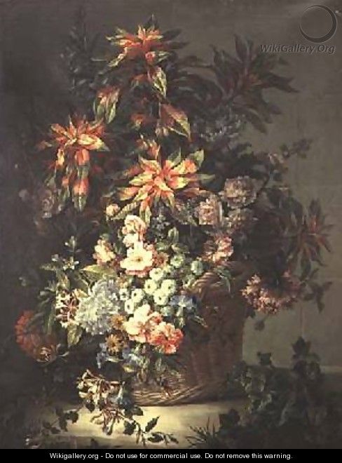 Roses convolvuli poppies honeysuckle and other flowers - Jean-Baptiste Monnoyer