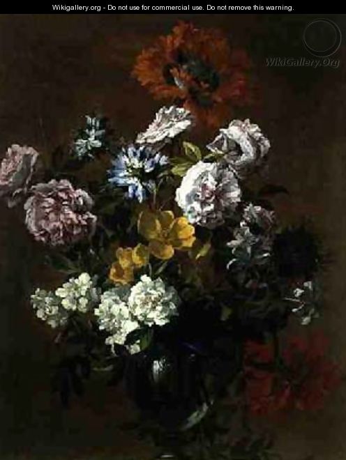 Still Life of Flowers in a Glass Vase - Jean-Baptiste Monnoyer