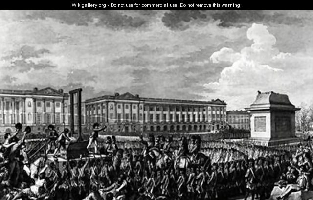 The Day of 21st January 1793 The Death of Louis XVI 1754-93 in Place de la Revolution - (after) Monnet, Charles