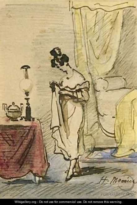 Young Lady at Home - Henri Bonaventure Monnier