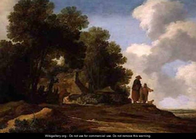 Wooded landscape with figures conversing 1637 - Pieter Molijn