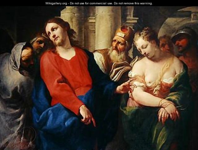The Adulteress before Christ - Antonio Molinari
