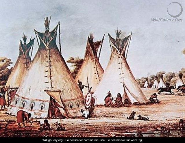 Village of the Kiowa Tribe - Baldwin Mollhausen