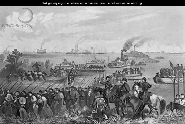Landing of troops on Roanoke Island - (after) Momberger, William