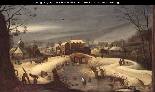 A Winter Landscape with Woodcutters - (follower of) Momper, Joos de