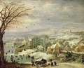 Village Landscape in Winter 1615-20 - Joos or Josse de, The Younger Momper