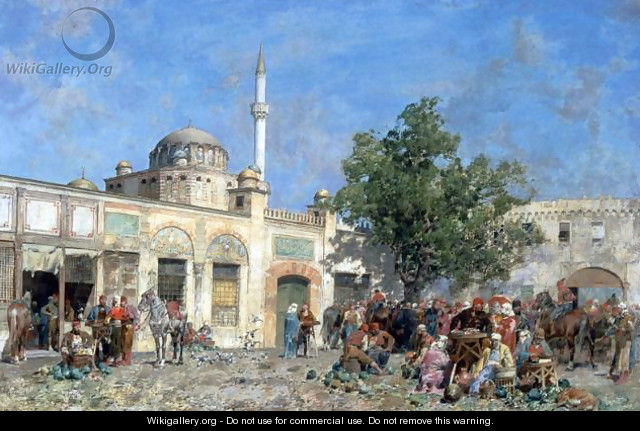 The market of Constantinople - Alberto Pasini