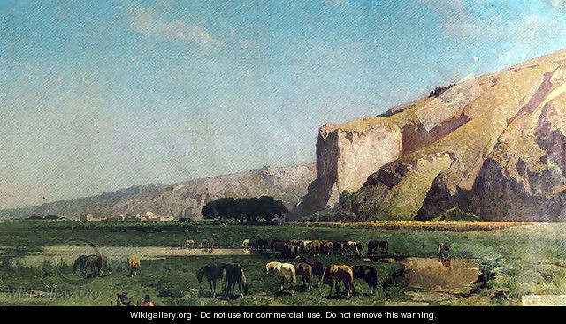 Pasture on the road from Teheran to Tabriz - Alberto Pasini