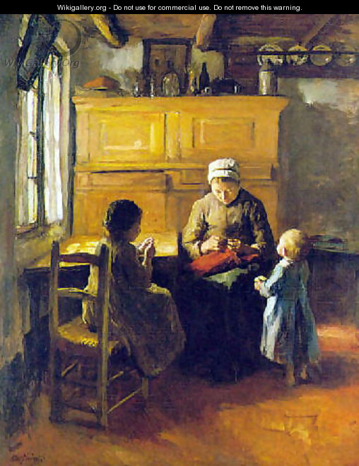 The sewing lesson - Albert Neuhuys