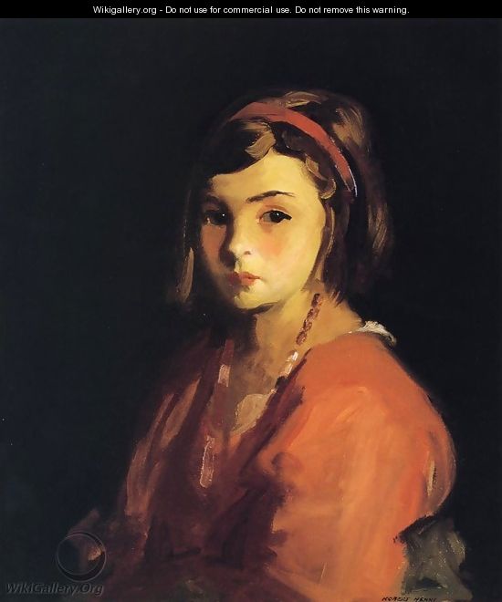 Little Girl in Red (Agnes in Red) - Robert Henri