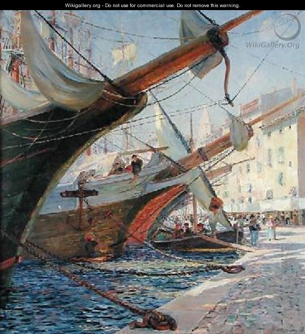 View of a Mediterranean Port 1913 - Frédéric Montenard