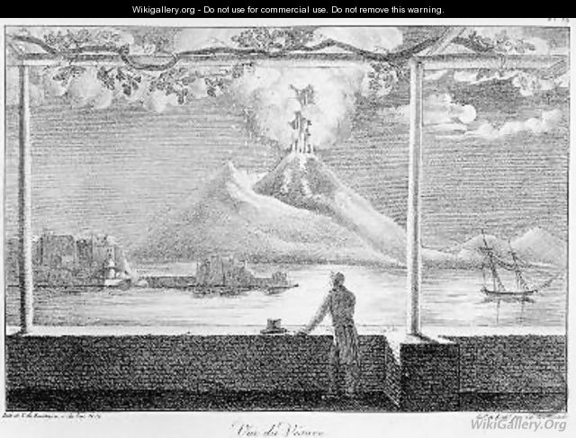 View of Vesuvius from Receuil des cartes et des vues du voyage en Amerique en Italie en Sicile et en Egypt fait pendant les annees 1816-21 - Edouard de Montule