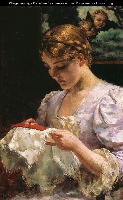 The Embroiderer - James Carroll Beckwith