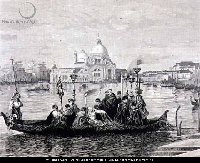 A Burial in Venice from the painting Going to the Campo Santo - Clara Montalba