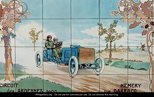 Hemery driving a Darracq car in the Circuit des Ardennes of 1905 - Ernest Montaut