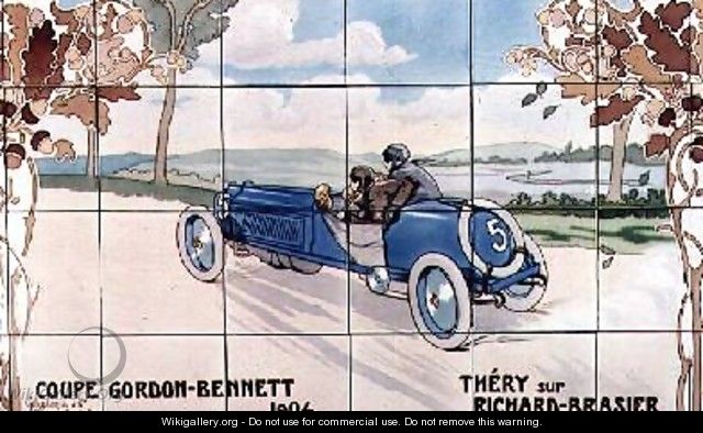 Thery driving a Richard-Brasier car in the Gordon Bennet Cup of 1904 - Ernest Montaut