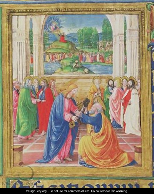 Christ giving the keys to St Peter - or di Giovanni Monte del Fora