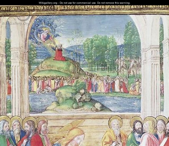 Moses receiving the Tablets of the Law from God - or di Giovanni Monte del Fora