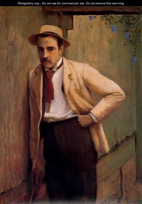 Retrato del pintor Ricard Planells - Santiago Rusinol i Prats
