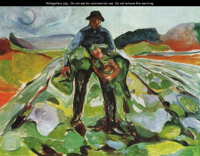 Man in a field of cabbages 1916 - Edvard Munch