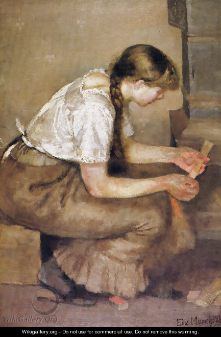Girl Kindling a Stove - Edvard Munch