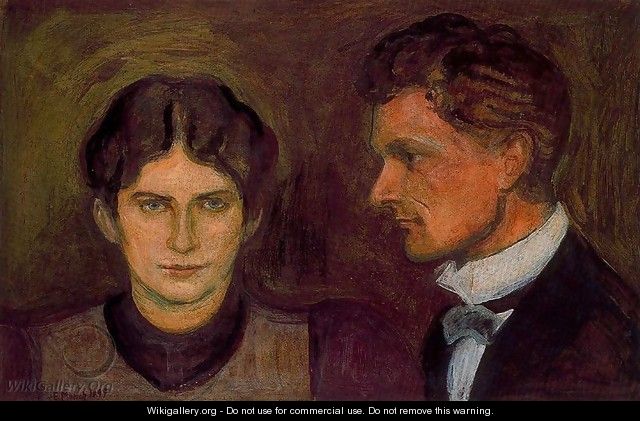 Portrait of Aase and Harald Norregaard - Edvard Munch