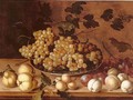 Still-life, Peaches, plums, pears and grapes - Balthasar Van Der Ast