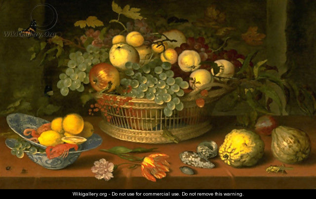 Still Life with a Basket of Fruit - Balthasar Van Der Ast
