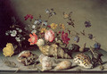 Still Life with Flowers, Shells and Insects - Balthasar Van Der Ast