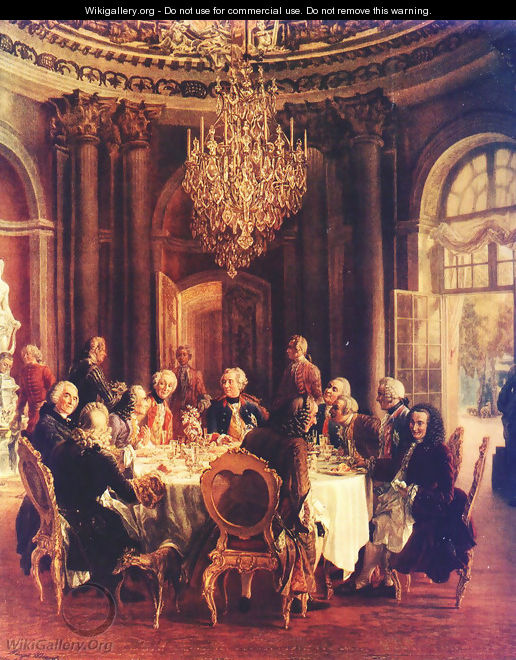 Voltaire in the court of Frederick II of Prussia - Adolph von Menzel