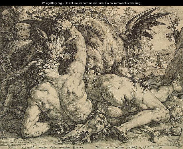 Dragon Devouring the Companions of Cadmus - Hendrick Goltzius