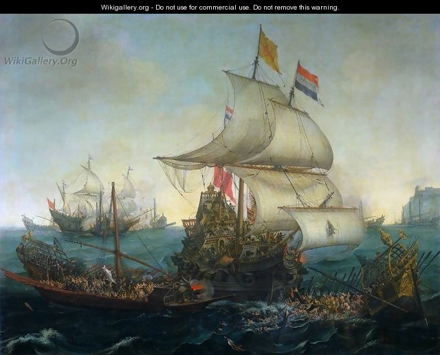 Dutch Ships Ramming Spanish Galleys off the Flemish Coast in October 1602 - Cornelis Hendricksz. The Younger Vroom