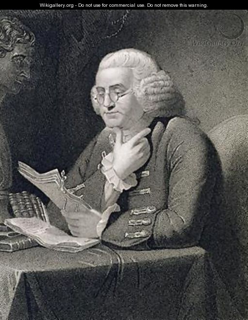 Portrait of Benjamin Franklin engraved by Thomas B Welch 1814-74 - (after) Martin, David