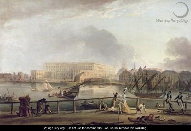 View of Stockholm Palace from Blasieholmen - Elias Martin